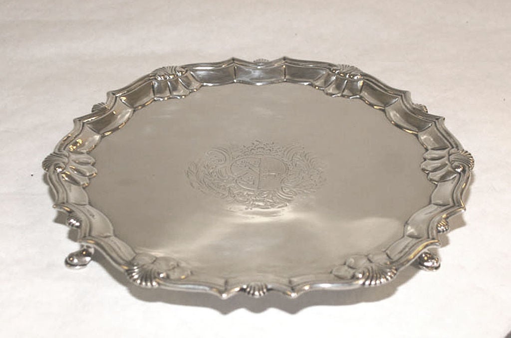 English A STERLING SILVER SALVER BY ROBERT ABERCROMBY. LONDON, 1742 For Sale